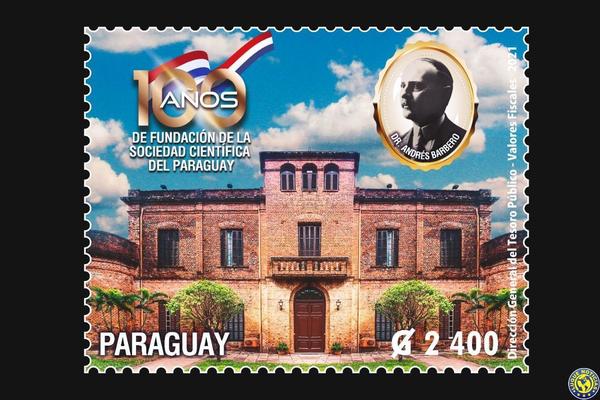 Estampillas por 100 años de la Sociedad Científica del Paraguay •