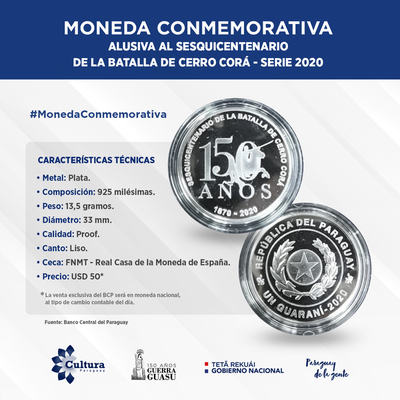 BCP lanza moneda conmemorativa por Sesquicentenario de la Batalla de Cerro Corá | .::Agencia IP::.