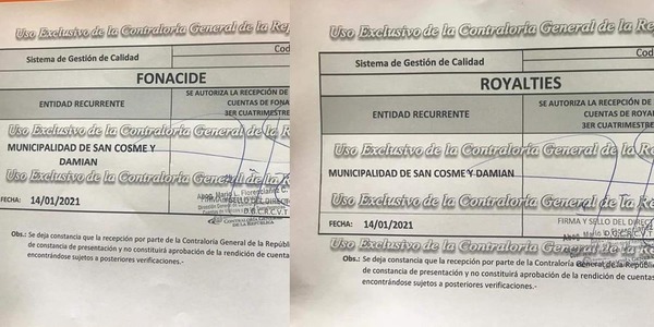 MUNICIPALIDAD DE SAN COSME Y SAN DAMIÁN RINDIÓ CUENTAS ANTE LA CONTRALORÍA