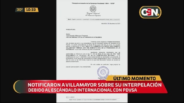 Juan Ernesto Villamayor ya fue notificado sobre su Interpelación - C9N