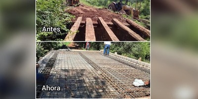 AVANZA PUENTE SOBRE ARROYO GUAZU’Y EN TOMÁS ROMERO PEREIRA