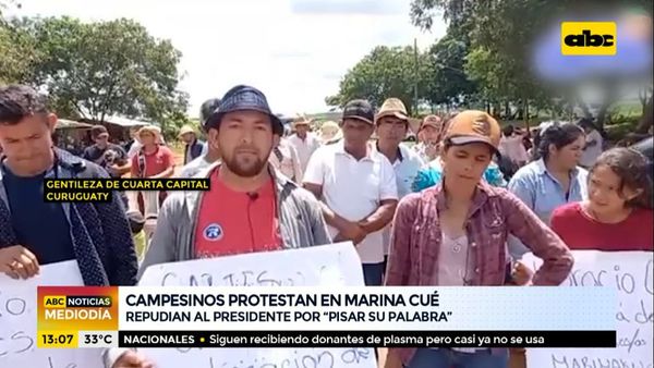 Campesinos repudian a Abdo por “pisar su palabra” en el caso Marina Cué - ABC Noticias - ABC Color