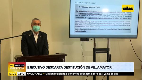 Ejecutivo descarta destitución de Juan Ernesto Villamayor - ABC Noticias - ABC Color