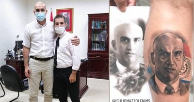 La Nación / Joven que se tatuó cara de Mazzoleni conoció a su ídolo