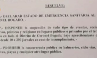 COVID-19: Emergencia sanitaria en Coronel Bogado - C9N