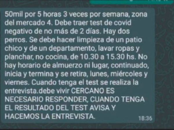 Piden test COVID NEGATIVO para entrevistas laborales