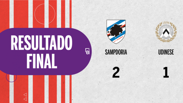 Con la mínima diferencia, Sampdoria venció a Udinese por 2 a 1
