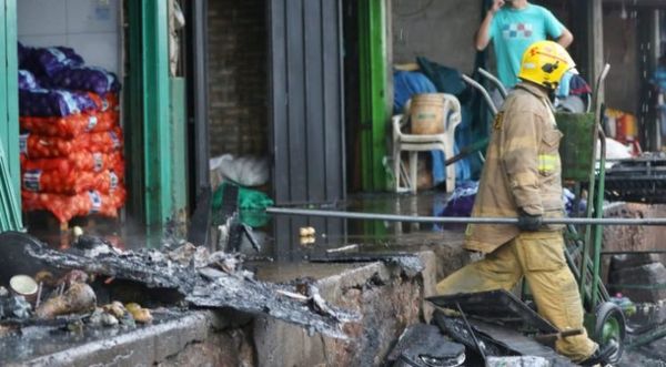 Cuatro locales se incendiaron en el Mercado de Abasto de Asunción