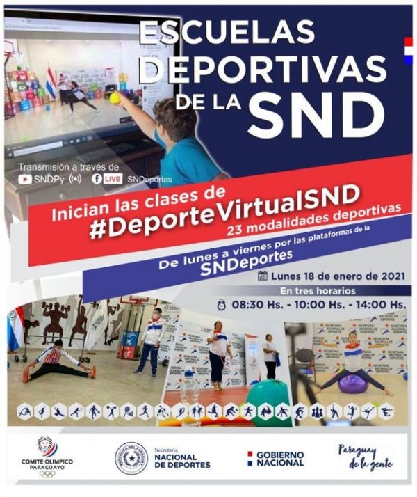 Reinician las clases virtuales de la Secretaría de Deportes, desde hoy