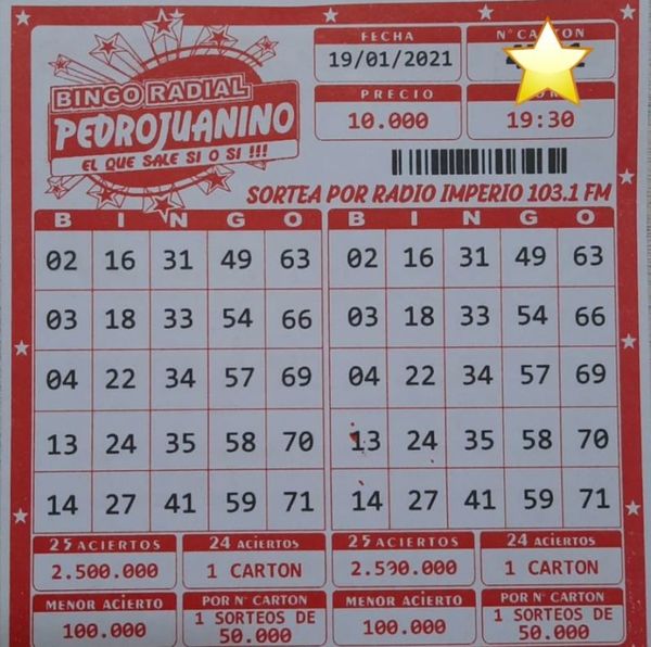 Bingo Radial ahora con G. 64.000.000 en premios por mes