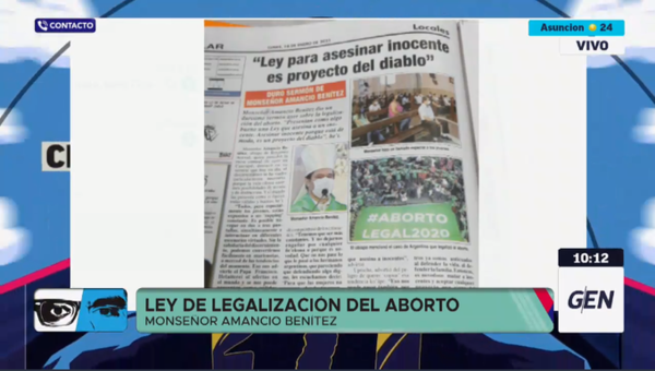 HOY / Monseñor Amancio Benítez, sobre la Ley de Legalización del Aborto
