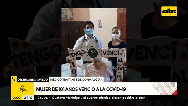 Mujer de 101 años venció a la COVID-19 - ABC Noticias - ABC Color