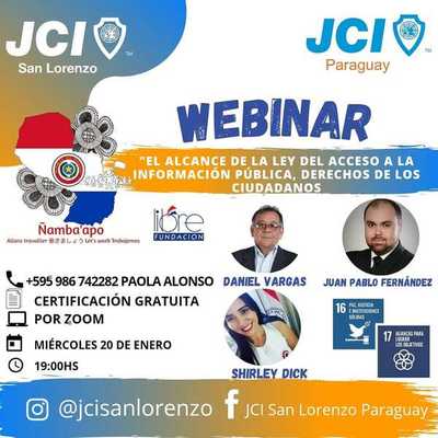 JCI San Lorenzo: Harán Webinar sobre Acceso a la Información Pública » San Lorenzo PY