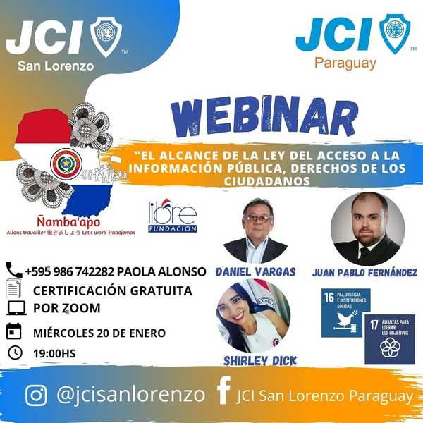 JCI San Lorenzo: Harán Webinar sobre Acceso a la Información Pública » San Lorenzo PY