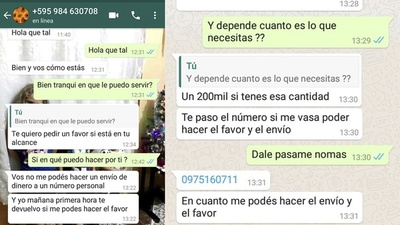 EN ITAPÚA POTY SE APROPIARON DEL WHATSAPP DE UNA MUJER Y PIDEN DINERO, DENUNCIAN.