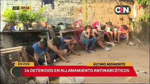 Allanamiento antinarcóticos: Catorce detenidos - C9N