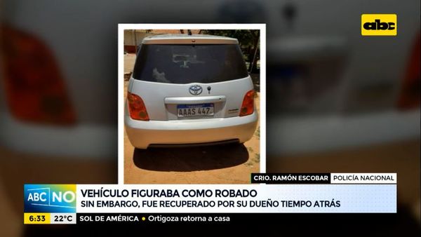 Recuperan vehículo robado en Villa Elisa - ABC Noticias - ABC Color