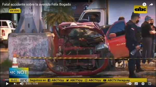 Joven de 28 años muere tras perder el control en pista resbaladiza sobre Félix Bogado - Nacionales - ABC Color