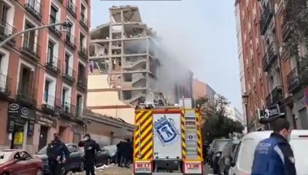 Explota edificio en Madrid, España