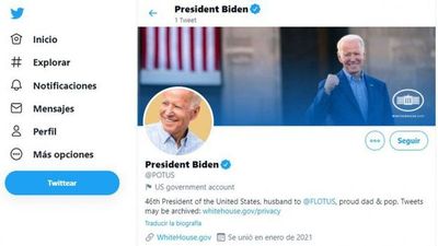 Joe Biden asumió la presidencia de EEUU y ya es @POTUS en Twitter