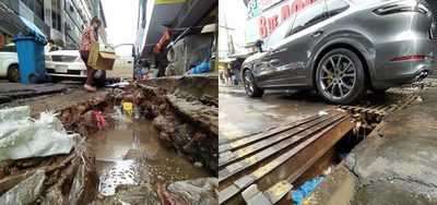 Microcentro esteño, destrozado y abandonado, tras lluvias y raudales