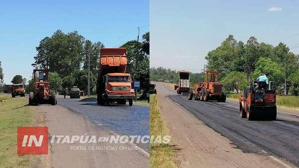 MOPC REPARA RUTA 8 EN EL TRAMO LEANDRO OVIEDO- YUTY