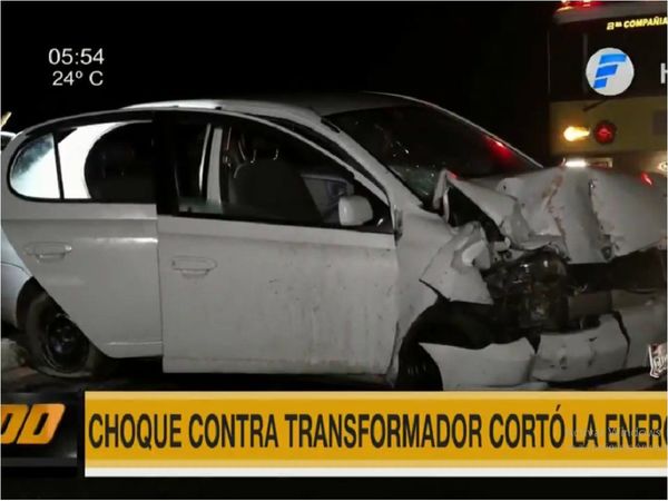 Choque contra transformador en Costanera provoca corte de energía