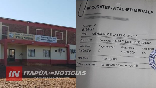 DIRECTOR DEL MEDALLA MILAGROSA DÁ SU VERSIÓN EN CASO TITULACIÓN DE ESTUDIANTES DE YATYTAY