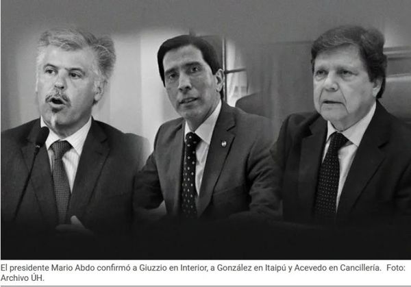 Cambios en el Gabinete: Giuzzio a Interior, Acevedo a Cancillería y González a Itaipú