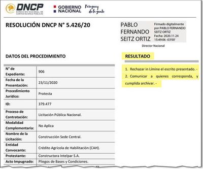 Saltan indicios de direccionamiento en adjudicación del edificio del CAH - Nacionales - ABC Color