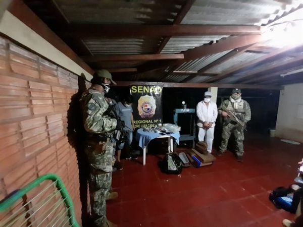 Agentes de la SENAD capturan a brasileños que procesaban cocaína en PJC