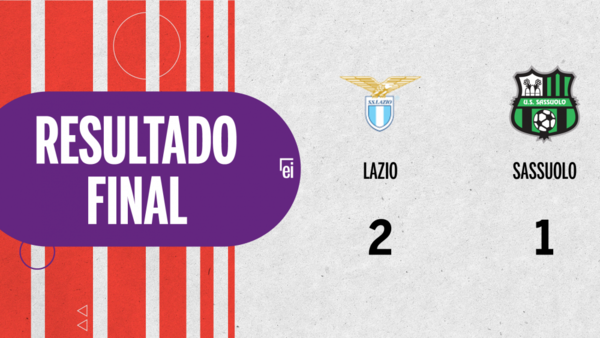 Con la mínima diferencia, Lazio venció a Sassuolo por 2 a 1