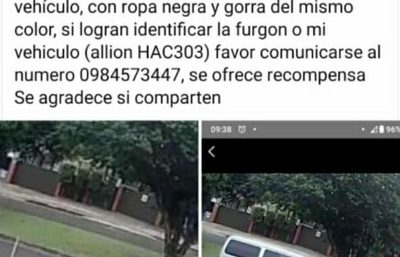 Buscan a presuntos “robacoches” que habrían robado auto en Foz