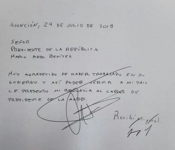 ”Hombre comprometido con la nación” forzó a ex Presidente de la ANDE a renunciar por negarse a firmar el “acta secreta” de Itaipú