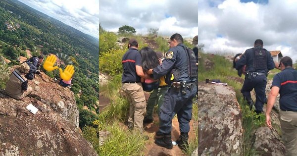 La Nación / Policía evitó que mujer se arroje de cima del cerro Yaguarón