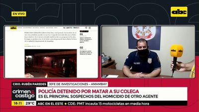Policía detenido por matar a su colega - Crimen y castigo - ABC Color