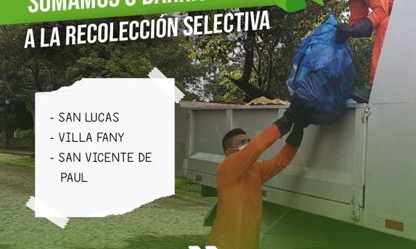 Recolección selectiva se extiende a tres barrios más