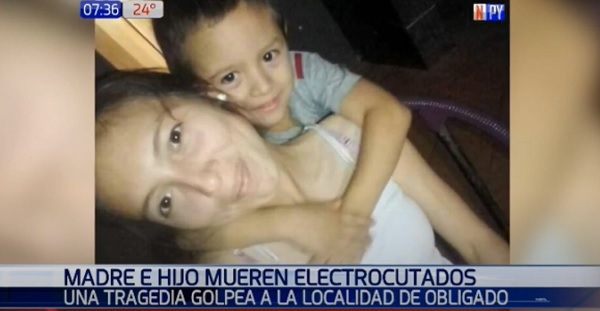 Madre e hijo fallecen electrocutados en Obligado