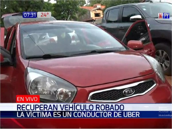 Policía recupera el auto robado a un conductor de Uber