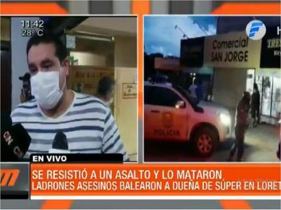 Muere dueña de un comercial en Loreto tras resistirse a un asalto