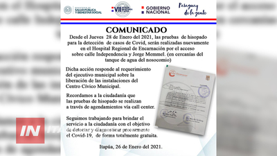 MUNICIPALIDAD DE ENCARNACIÓN DESPLAZA A SALUD PARA COBRAR IMPUESTOS EN EL CENTRO CÍVICO.