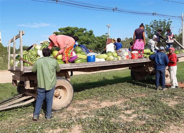 Indígenas ya pueden instalarse en sitios públicos para vender sus sandías en Filadelfia - Nacionales - ABC Color
