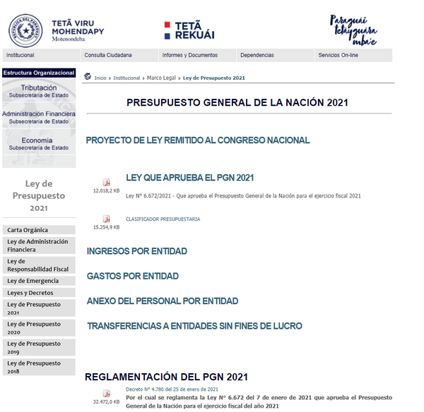 PGN 2021 y Decreto Reglamentario se encuentran disponibles en la web de Hacienda | .::Agencia IP::.