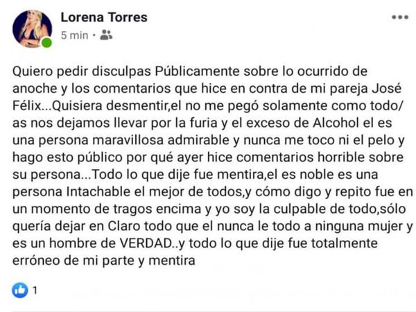 Joven llevada a la fuerza pidió disculpas en Facebook