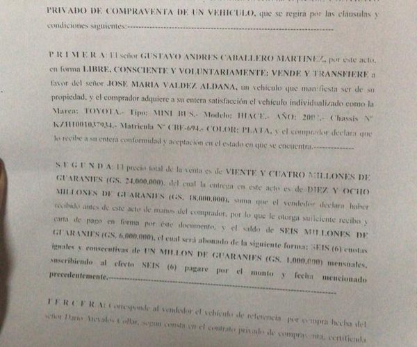 Dueño de furgón desmiente acusación sobre robo de automóvil