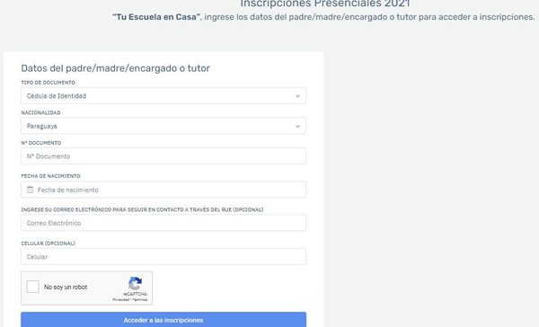 MEC habilitó la plataforma de inscripción a clases