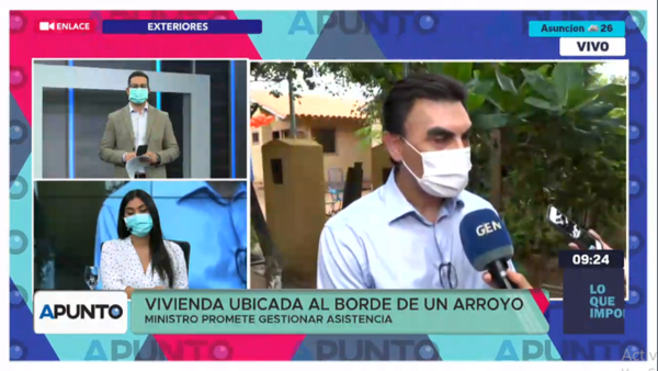 HOY / Carlos Pereira, del MUVH indica que técnicos verificarán vivienda ubicada en la vera del Arroyo Lambaré