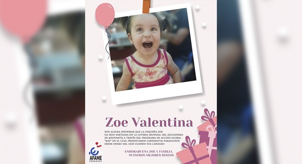 ZOE VALENTINA: OTRA NIÑA PARAGUAYA QUE RECIBIRÁ EL ZOLGENSMA COMO TRATAMIENTO DEL AME