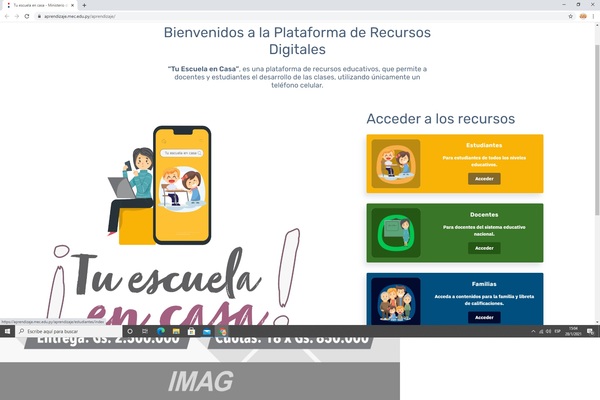 MEC habilita plataforma para que padres comuniquen retorno de sus hijos a clases