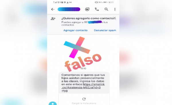 HOY / Cuidado con enlaces falsos de inscripciones a clases presenciales que no pertenecen al MEC